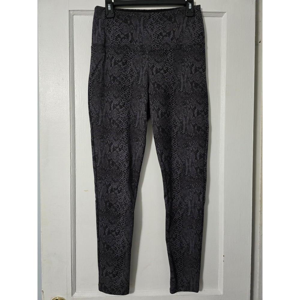 Athena Marie Womens Size Medium Pull‎ On Snakeskin Print Gray Athletic Leggings